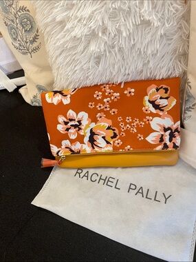 Rachel Pally Orange and Yellow Floral Foldover Clutch